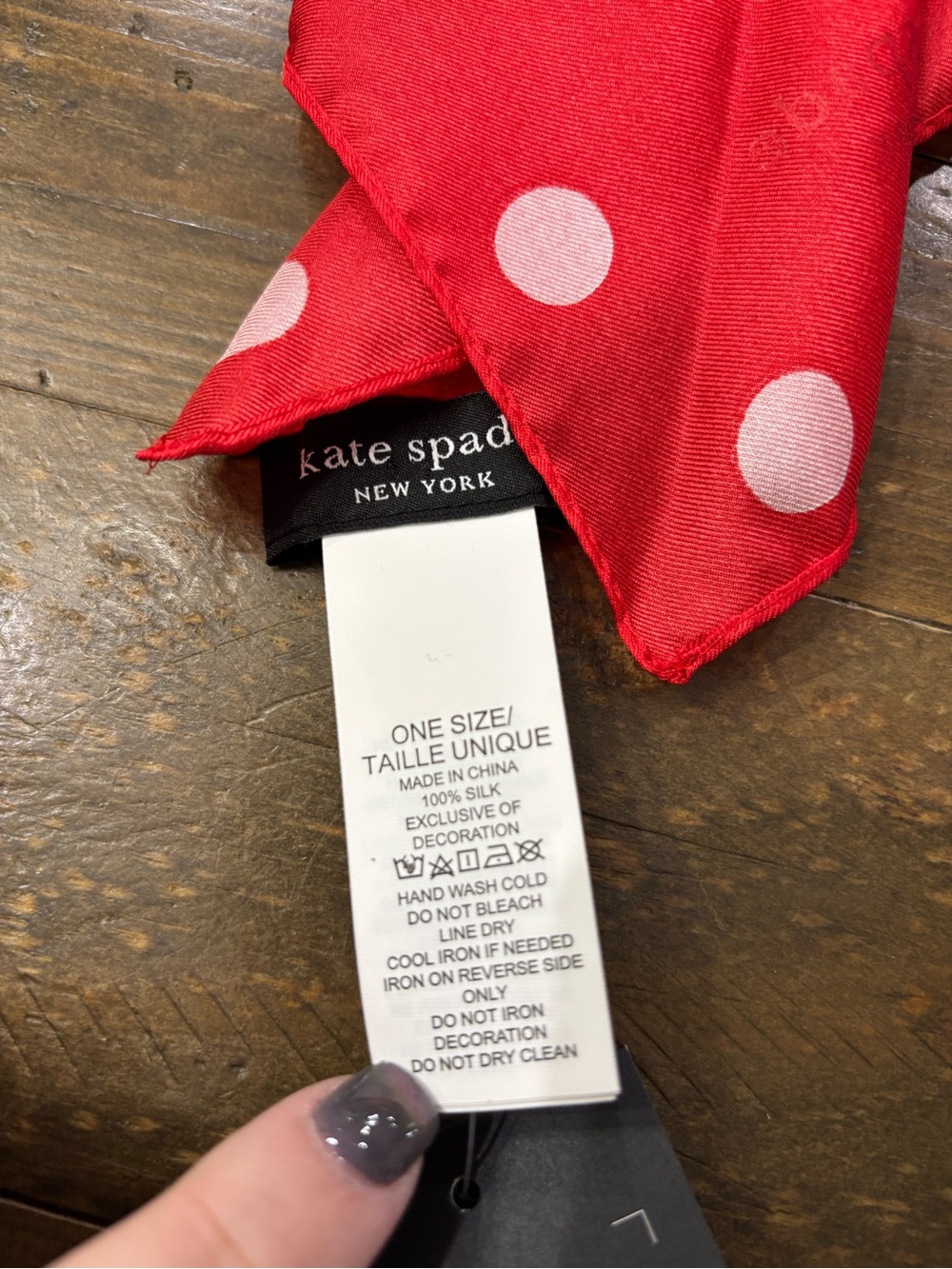 Kate Spade Springtime Dot 100% Silk Square Scarf - Picture 4 of 5